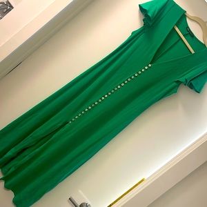 Kelly green Zara midi dress